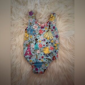 3T Posh Peanut OG Disney Princesses Reversible One Piece Swimsuit Blue/Pink EUC